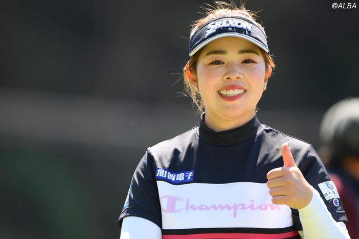 ディフェンディング大会に向けて山下美夢有はパワー満タン!(撮影:佐々木啓)