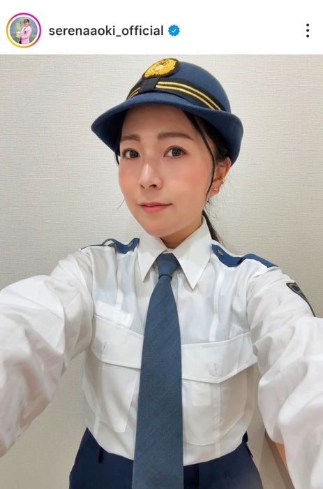 詐欺に気をつけて」青木瀬令奈が1日警察署長を告知、制服姿で「皆さん