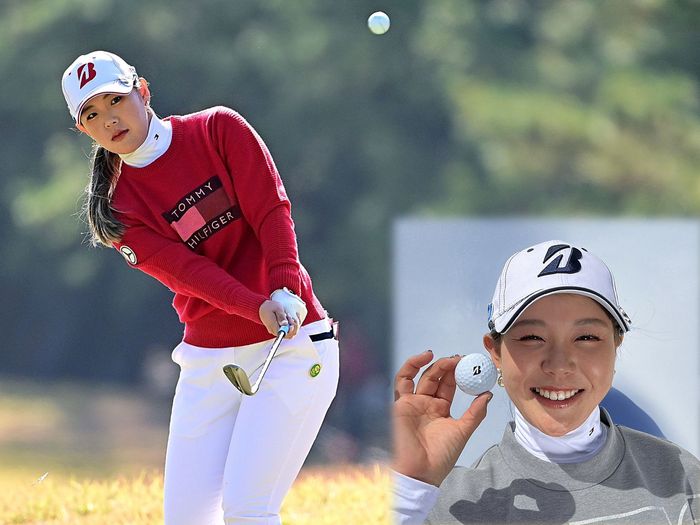 昨季日本でリカバリー率1位だった吉田優利が“アプローチ基準”でボール選び(GettyImages、ブリヂストン)