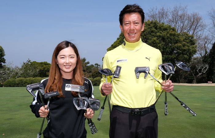 モデル別のインプレッションには「3.7.3ゴルフアカデミー」の坂口悠菜コーチ(写真左)にも参加してもらった