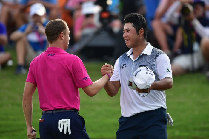 2017年大会で死闘を演じたジャスティン・トーマスと松山英樹