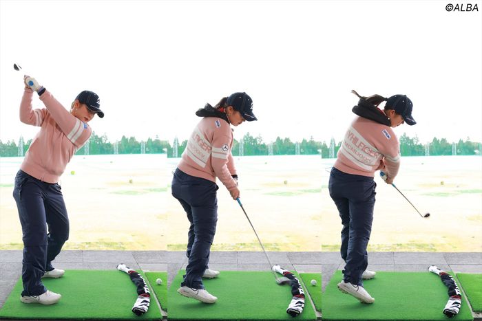 写真] 吉田優利に質問 UTは払い打つ？ それとも打ち込む？ 「タオルで