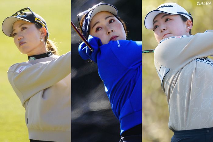 初日から火花? 左から上田桃子、青木瀬令奈、山内日菜子(撮影:福田文平、鈴木祥)