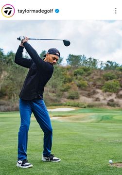 まるでプロゴルファー!? ムーキー・ベッツのゴルフスイング【写真:テーラーメイドゴルフの公式Instagram(@taylormadegolf)より】