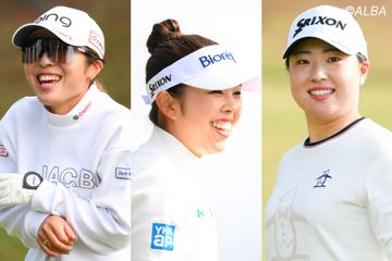 TOTO注目選手の(左から)佐久間朱莉、山下美夢有、竹田麗央