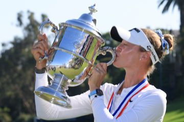 キャップロゴが所属先の富士通に 古江彩佳の米5年目はスタートダッシュ