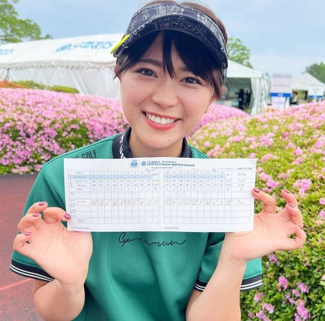 タレントの山内鈴蘭がパープレーでベスト更新！ トーナメント仕様の