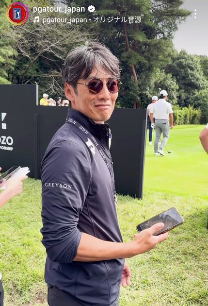 俳優の反町隆史が「ZOZOチャンピオンシップ」で松山英樹を観戦 