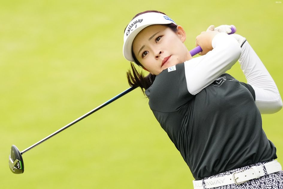 政田夢乃選手　ネームボール 私が使っているボールは Callaway の CHROME TOUR X です