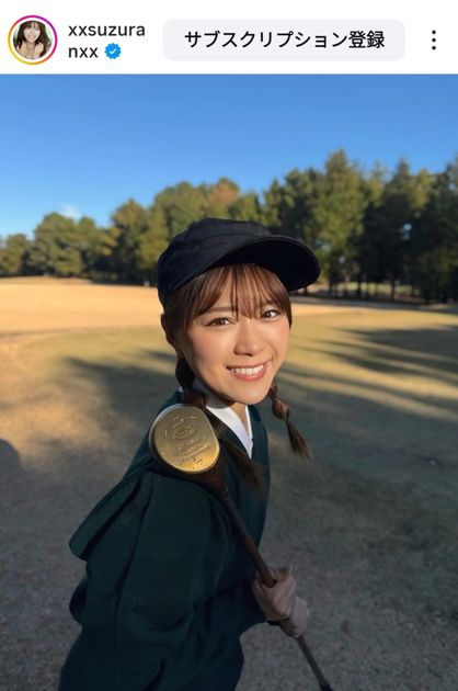 タレントの山内鈴蘭が「ヒッコリーゴルフ」に初挑戦 いきなりの好